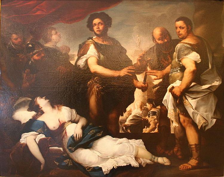 Luca  Giordano La mort de Lucrece Sweden oil painting art